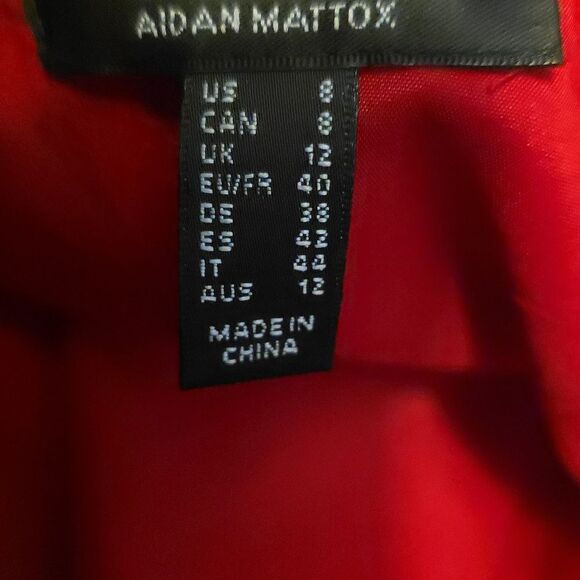 Aidan Mattox Drape Bow Side One Shoulder Mini Dress Red Sz 8 Polyester - Picture 8 of 9